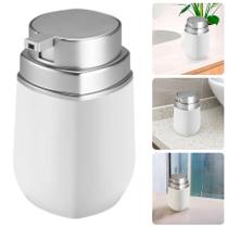Porta Sabonete Líquido Dispenser 400ml Branco Prata Fosco Banheiro Lavabo Porta Sabonete Líquido Dispenser 400ml Branco Prata Fosco Banheiro Lavabo