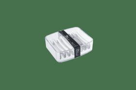Porta Sabonete Líquido e Álcool Gel Coza Cube 8,5 x 8,5 x 15 cm 330 ml Cristal