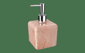 Porta Sabonete Líquido e Álcool Gel Coza Cube 8,5 x 8,5 x 15 cm 330 ml Mármore Rosa