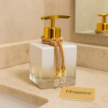 Porta Sabonete Liquido Lavabo De Vidro Cubo Para Banheiro 250ml Luxo