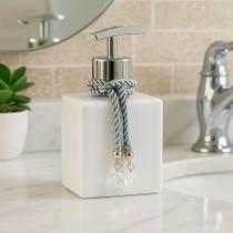 Porta Sabonete Liquido Lavabo De Vidro Cubo Para Banheiro 250ml Luxo