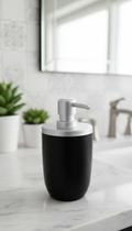 Porta Sabonete Líquido Luxo Preto e Prata 500ml Porta Sabonete Líquido Luxo Preto e Prata 500ml