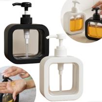 Porta Sabonete Líquido Minimalista Dispenser de Sabonete Detergente Shampoo Álcool Gel Banheiro Cozinha Lavabo Reutilizável Design Sofisticado 500ml