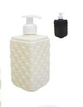 Porta Sabonete Liquido Rattan Plasduran 420ml - Casaroom Porta Sabonete Liquido Rattan Plasduran 420ml - Casaroom