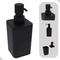 Porta Sabonete Liquido Saboneteira Pia Liso Preto Soprano