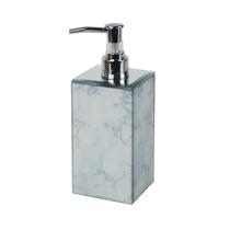 Porta Sabonete Liquido Vidro Branco Marmorizado BTC Porta Sabonete Liquido Vidro Branco Marmorizado BTC