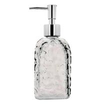 Porta Sabonete Líquido Vidro Vitral Transparente 500ml Branc