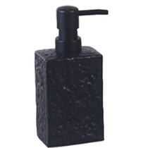 Porta sabonete preto de cerâmica mármore grande 350ml quadrado decorativo para banheiro