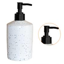 Porta Sabonete Redondinho Saboneteira Liquida Para Lavabo Banheiro Artesanal De Cimento Com Granilite