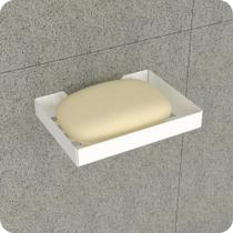 Porta Sabonete Saboneteira Inox Parede Banheiro Branco MAX