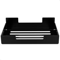 Porta Sabonete Saboneteira Parede Adesivo Inox Preto ELG