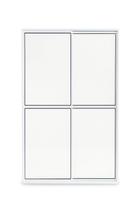 Porta Sacada 2 Folhas Móveis Aluminio Branco C/ Trinco 2,10X1,20