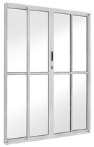 Porta sacada 4 Folhas 210x200 Branca C/ fechadura Linha 25 Premium