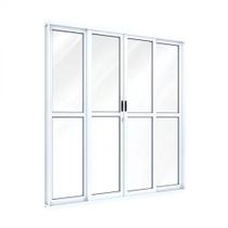Porta sacada 4 Folhas 210x200 Branco C/Fechadura Linha Premium Porta sacada 4 Folhas 210x200 Branco C/Fechadura Linha Premium
