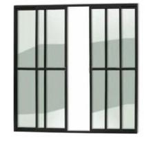 Porta sacada 4 Folhas 210x2,00 Preto C/Trinco