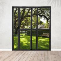 Porta Sacada de Alumínio 2 Folhas 210 X 120cm com Fechadura Linha 25