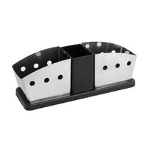 Porta sachê de aço inox com 3 divisórias 19,5cm
