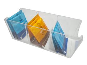 Porta Sachê De Chá Em Acrílico Com 3 Divisórias