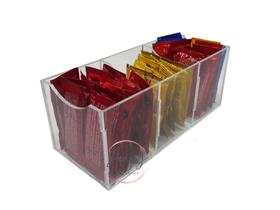 Porta Sachê De Ketchup Mostarda Acrilico Com 3 Divisórias