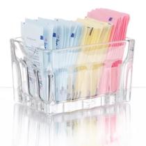 Porta Sachê de Vidro Faces Lyor 6,5x5 Açucar Adoçante Porta Sachê de Vidro Faces Lyor 6,5x5 Açucar Adoçante