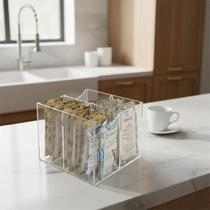 Porta Sachês De Açucar Adoçante Mexedor Café Organizador 4div