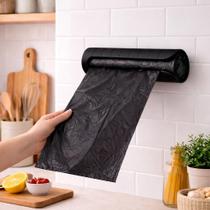 Porta sacolas preto dispensador de sacolinhas prático