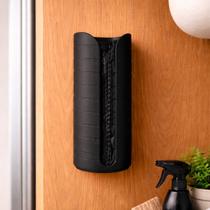 Porta sacolas preto dispensador de sacolinhas prático