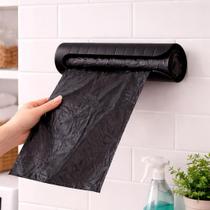 Porta sacolas preto dispensador de sacolinhas prático