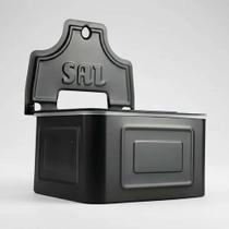 Porta Sal Inox 12,5cm Preto Mak Inox Porta Sal Inox 12,5cm Preto Mak Inox