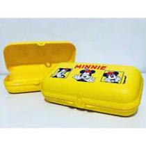 Porta sanduíche infantil quadrado grande minie amarela da tupperware
