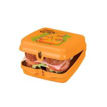 Porta sanduíche infantil quadrado laranja capivaras