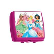 Porta sanduíche quadrado princesa cinderela rosa da tupperware