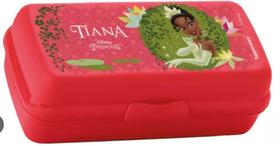 Porta Sanduíche Retangular Princesa Tiana Vermelho Tupperware Porta Sanduíche Retangular Princesa Tiana Vermelho Tupperware