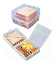 Porta Sanduíche Sanduicheira Lanche Pão Com Divisorias