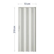 Porta Sanfonada BCF de PVC Plast 210x72cm com Trinco Branca