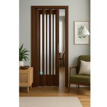 Porta Sanfonada De Pvc 210x84cm Translúcida Imbuia