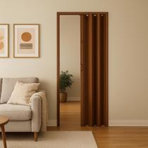 Porta sanfonada pvc 1,46m mogno Porta sanfonada pvc 1,46m mogno