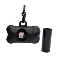 Porta Saquinho Preto Com Refil Para Coletar Fezes De Cachorro