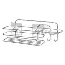 Porta Shampoo Banheiro Suporte Fixação Dupla Face 3m Sem Furo Cromado Arthi