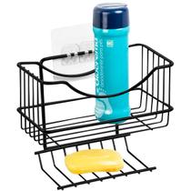 Porta Shampoo C/ Saboneteira Suporte Organizador Multiúso Fixação Adesiva Parede Instalação Fácil P/ Banheiro Lavabo Porta Shampoo C/ Saboneteira Suporte Organizador Multiúso Fixação Adesiva Parede Instalação Fácil P/ Banheiro Lavabo