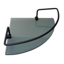 Porta Shampoo Canto Preto Com Vidro Fumê