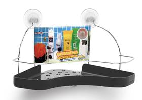 Porta Shampoo Cantoneira Simples Niquelart 305-7 Cromo Colors Aço e Plástico Preto Porta Shampoo Cantoneira Simples Niquelart 305-7 Cromo Colors Aço e Plástico Preto