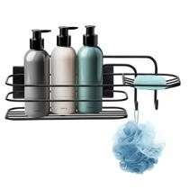 Porta Shampoo Com Saboneteira Dupla face 3M Black