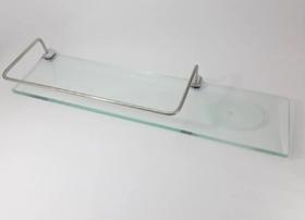 Porta Shampoo Com Saboneteira e Grade 40 x 10cm Vidro Luxo Tokio Metal Porta Shampoo Com Saboneteira e Grade 40 x 10cm Vidro Luxo Tokio Metal