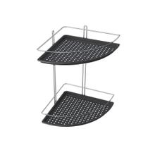 Porta Shampoo De Canto Duplo Aço Com Fundo Plástico - Stolf Preto Porta Shampoo De Canto Duplo Aço Com Fundo Plástico - Stolf Preto
