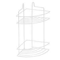 Porta Shampoo de Canto Duplo Suporte Branco Organização Banheiro