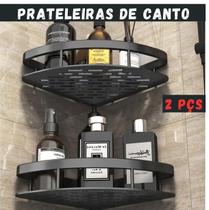 Porta Shampoo De Canto Em L Kit 2 Suportes Banheiro Cozinha Lavanderia Multiuso