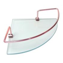 Porta Shampoo de Canto Rose Com Vidro Incolor