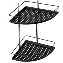 Porta Shampoo de Canto Suporte Prateleira de Banheiro de Parede Stolf Preto Porta Shampoo de Canto Suporte Prateleira de Banheiro de Parede Stolf Preto