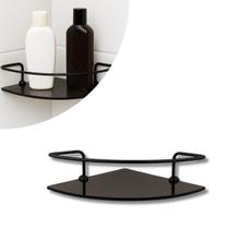 Porta Shampoo de Vidro Canto Fumê com Haste Metal Preto Fosco Acompanha Parafuso Porta Shampoo de Vidro Canto Fumê com Haste Metal Preto Fosco Acompanha Parafuso